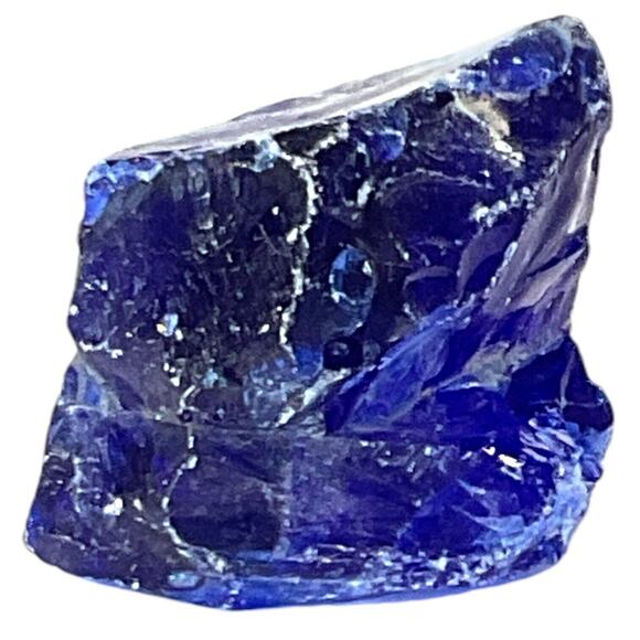 Cobalt Translucent Art Glass Cullet Glowing Manganese Slag Glass #5GX56 - Picture 2 of 7